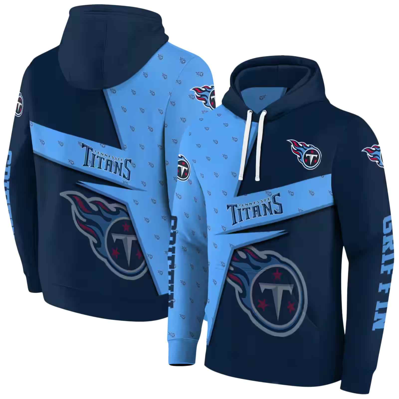 personalized tennessee titans abstract shape navy hoodie fashion forward