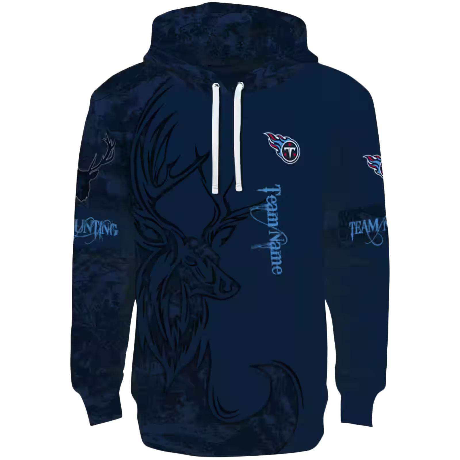 Personalized Tennessee Titans Deer Silhouette Navy Hoodie