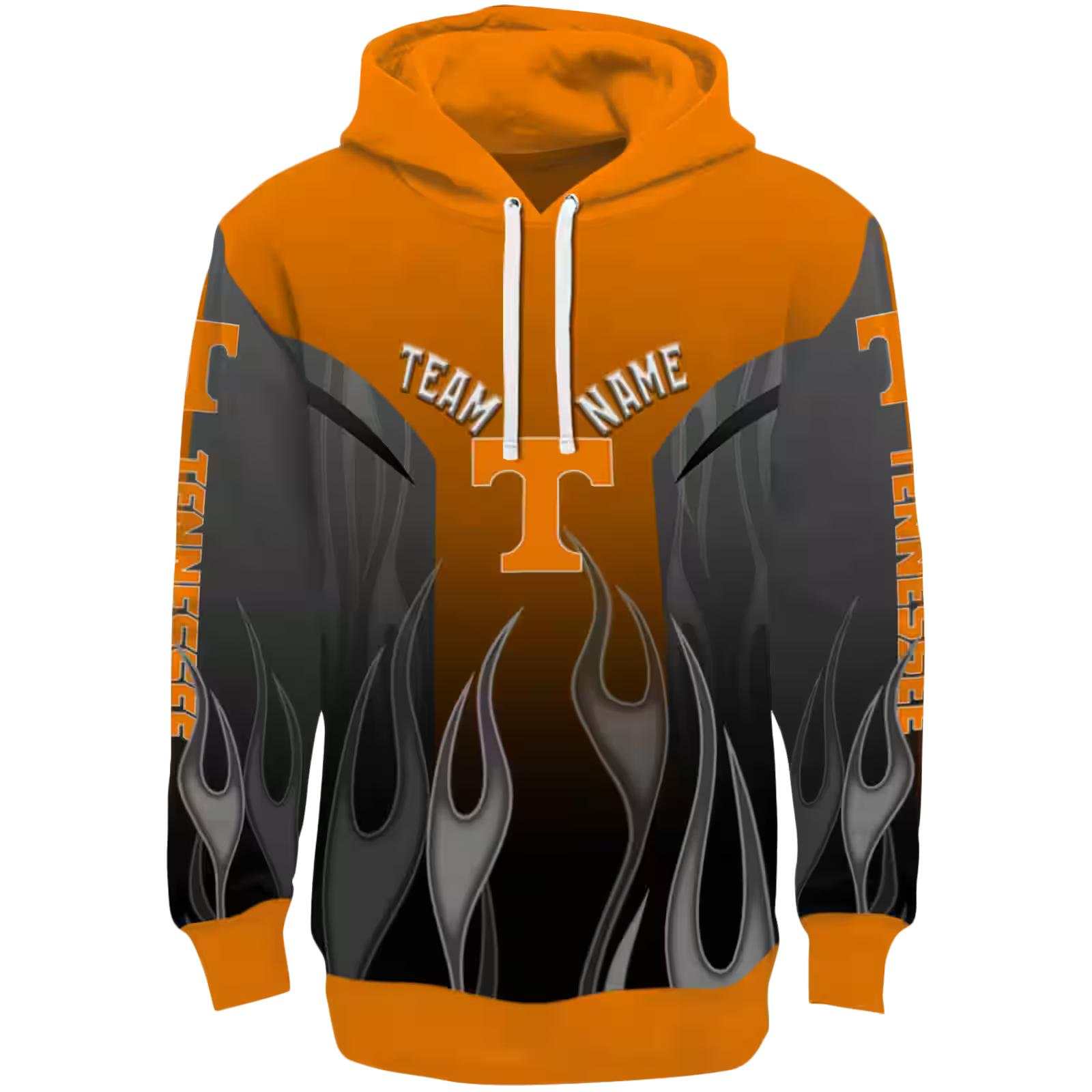 Personalized Tennessee Volunteers Flame Design Orange Hoodie