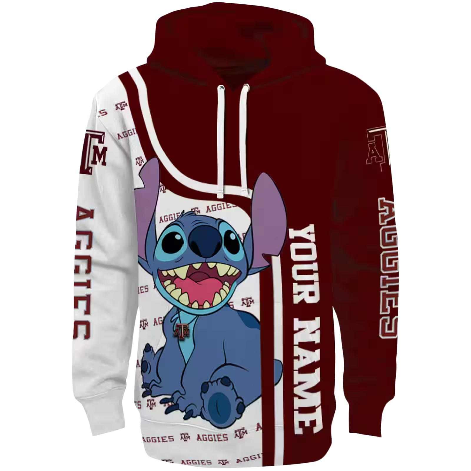 Personalized Texas A&M Aggies Stitch Maroon Hoodie