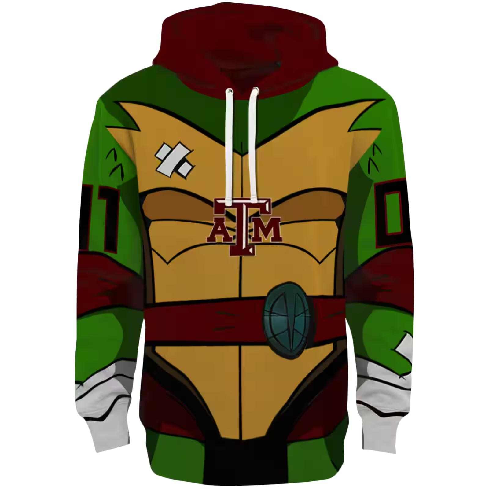 Personalized Texas A&M Aggies Superhero Armor Maroon Green Hoodie