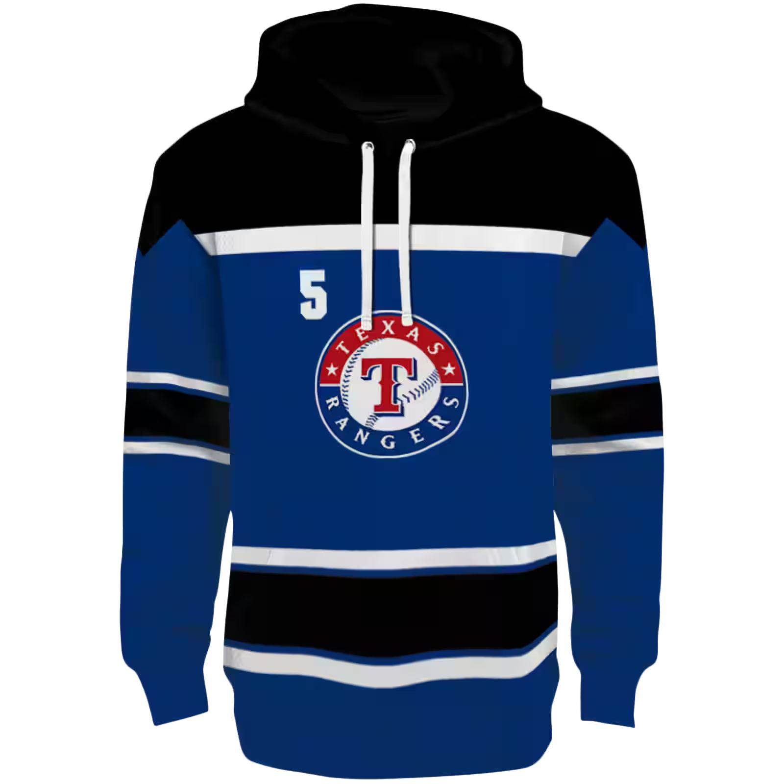 Personalized Texas Rangers Striped Pattern Blue Hoodie