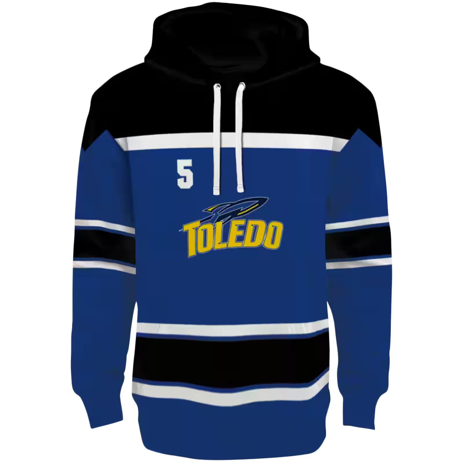 Personalized Toledo Rockets Striped Pattern Blue Hoodie