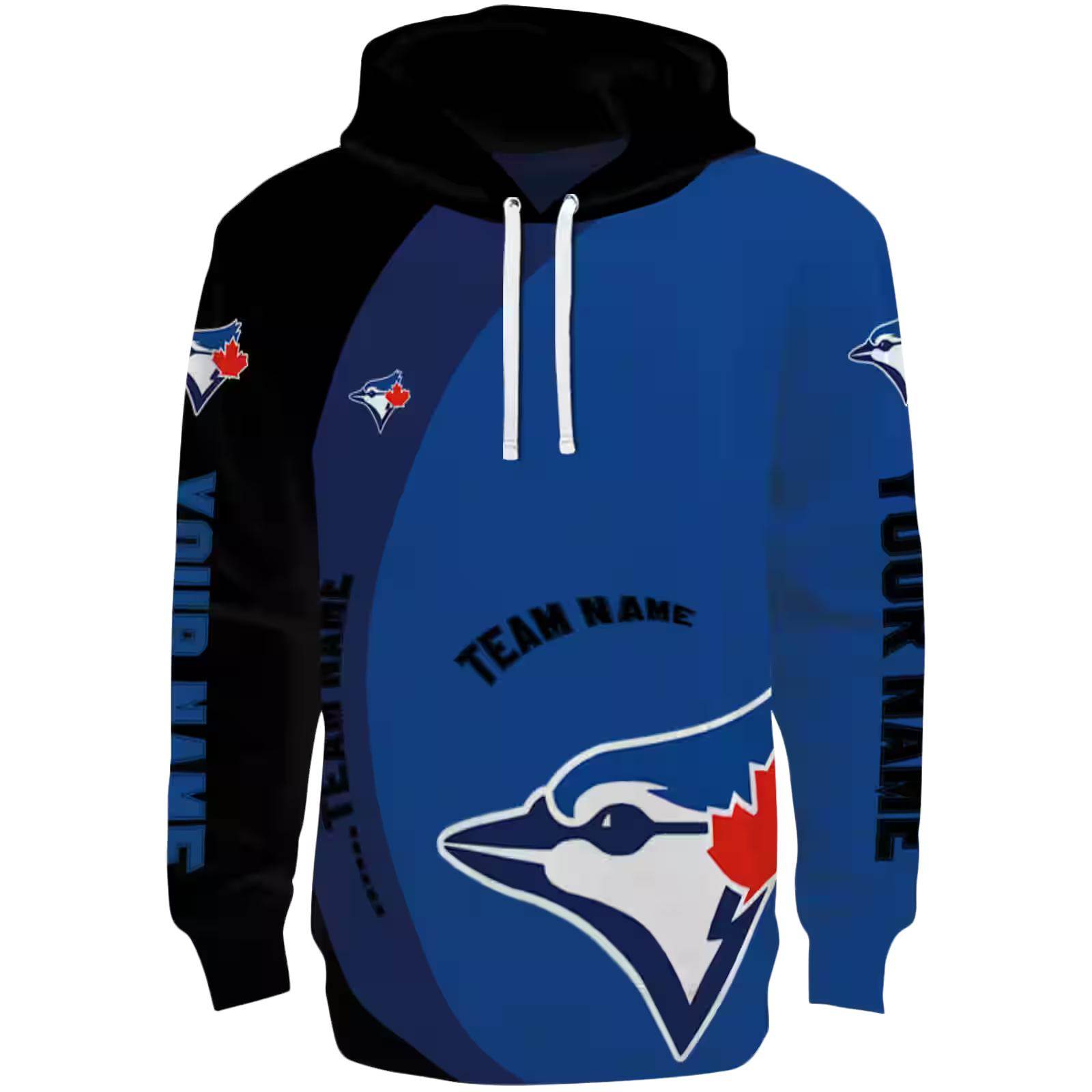 Personalized Toronto Blue Jays Minimalist Design Blue Black Hoodie