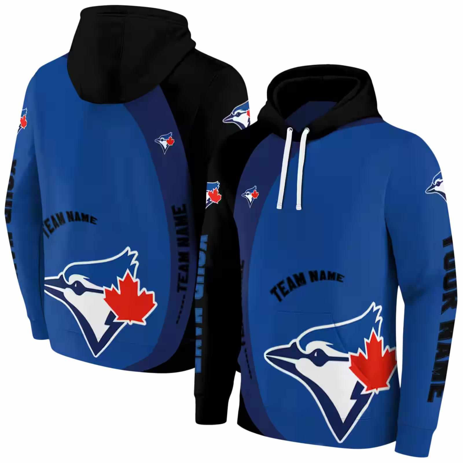 personalized toronto blue jays minimalist design blue black hoodie fashion forward