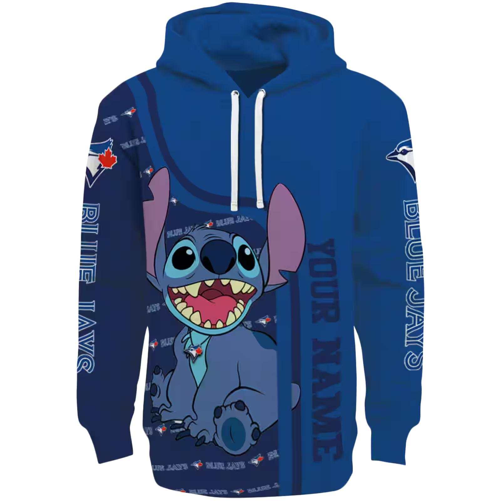 Personalized Toronto Blue Jays Stitch Blue Hoodie