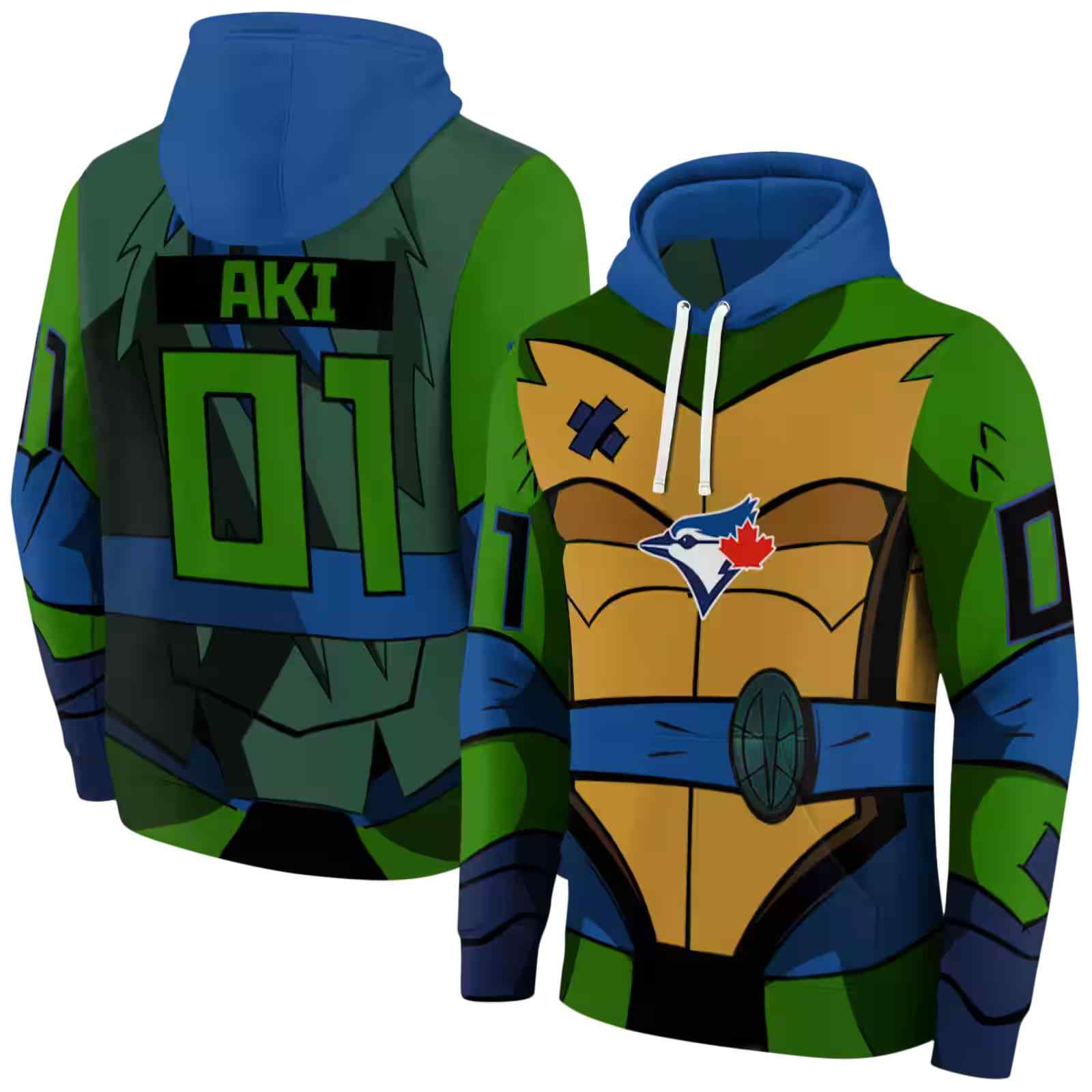 personalized toronto blue jays superhero armor blue green hoodie fashion forward