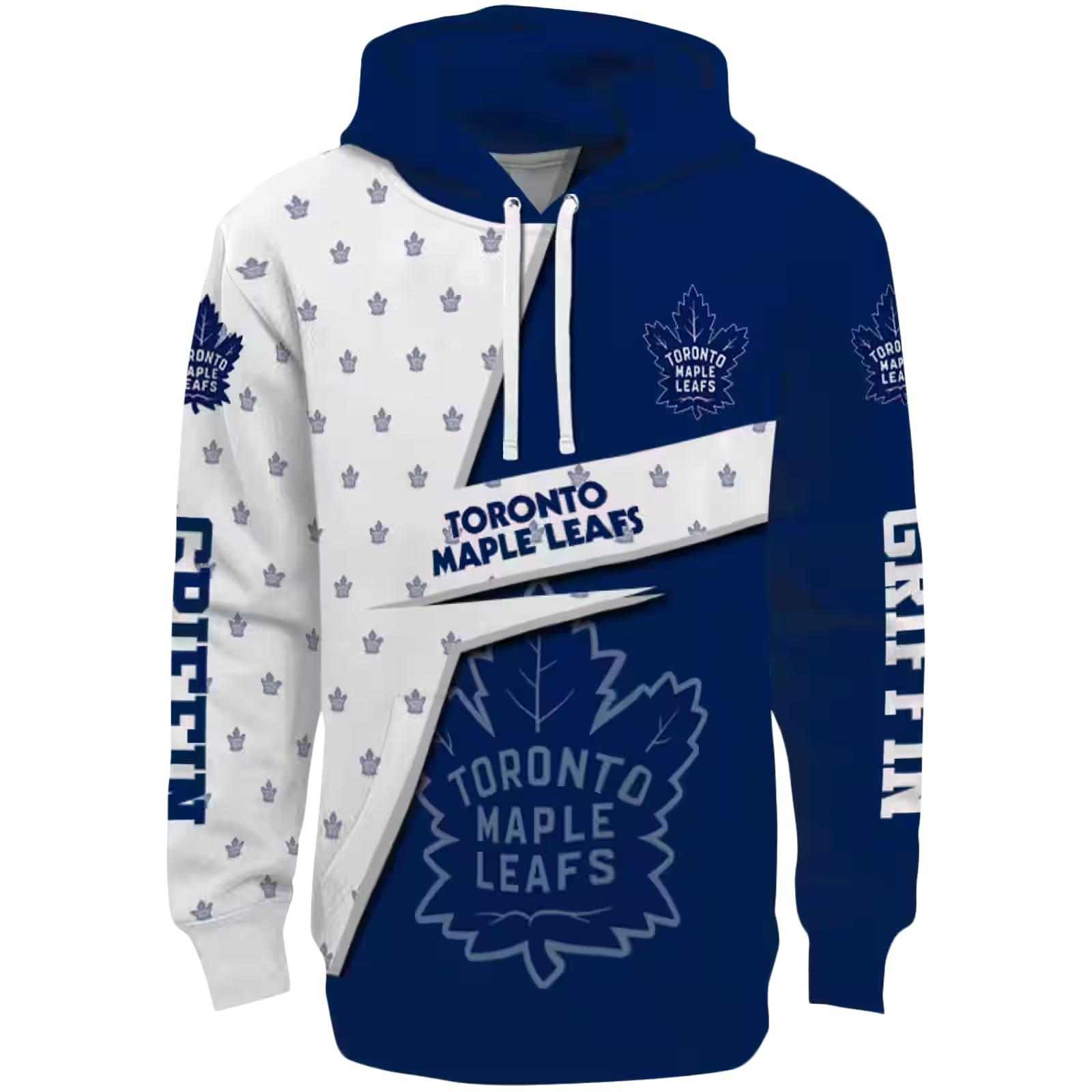 Personalized Toronto Maple Leafs Abstract Shape Blue Hoodie