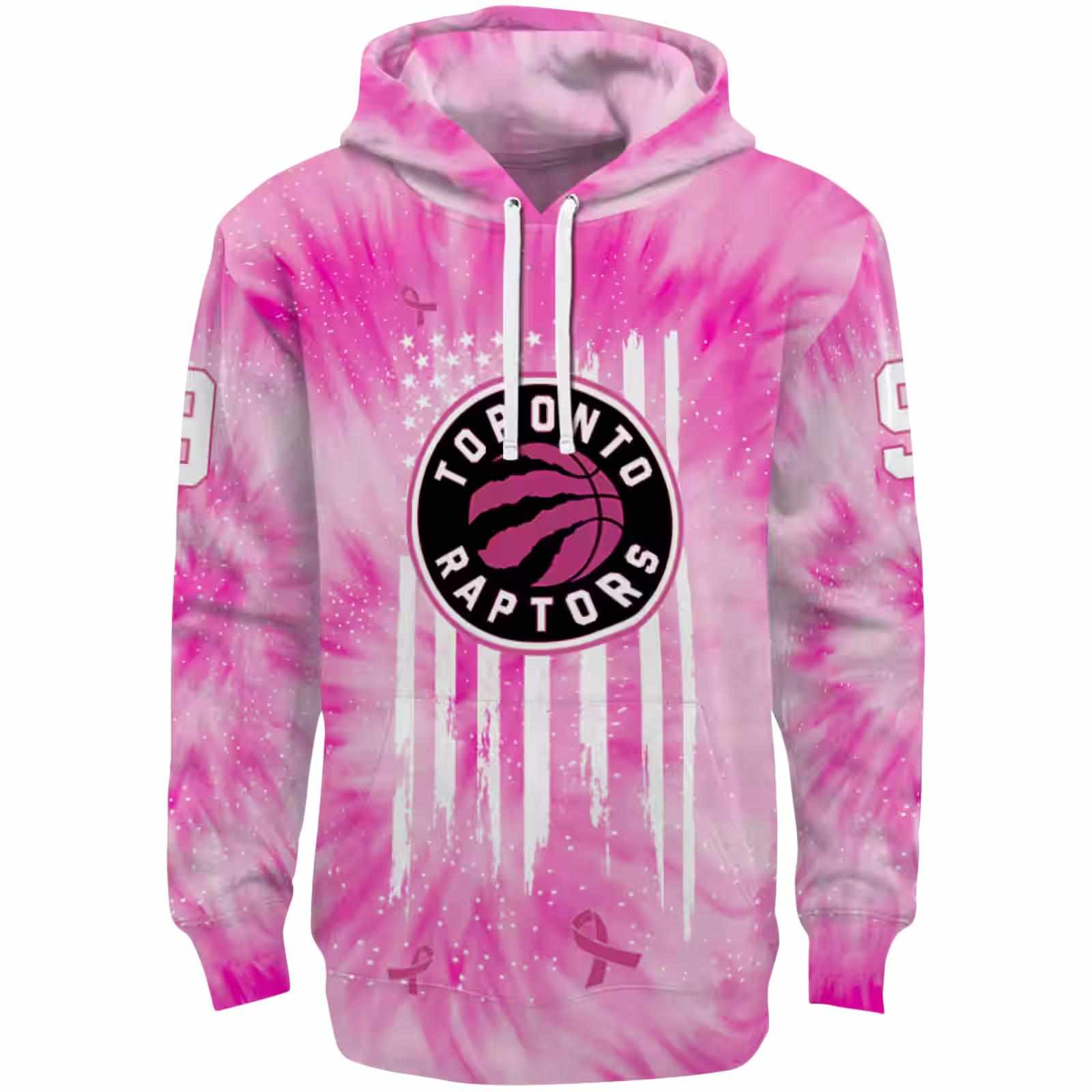 Personalized Toronto Raptors Cancer Support Pink Hoodie