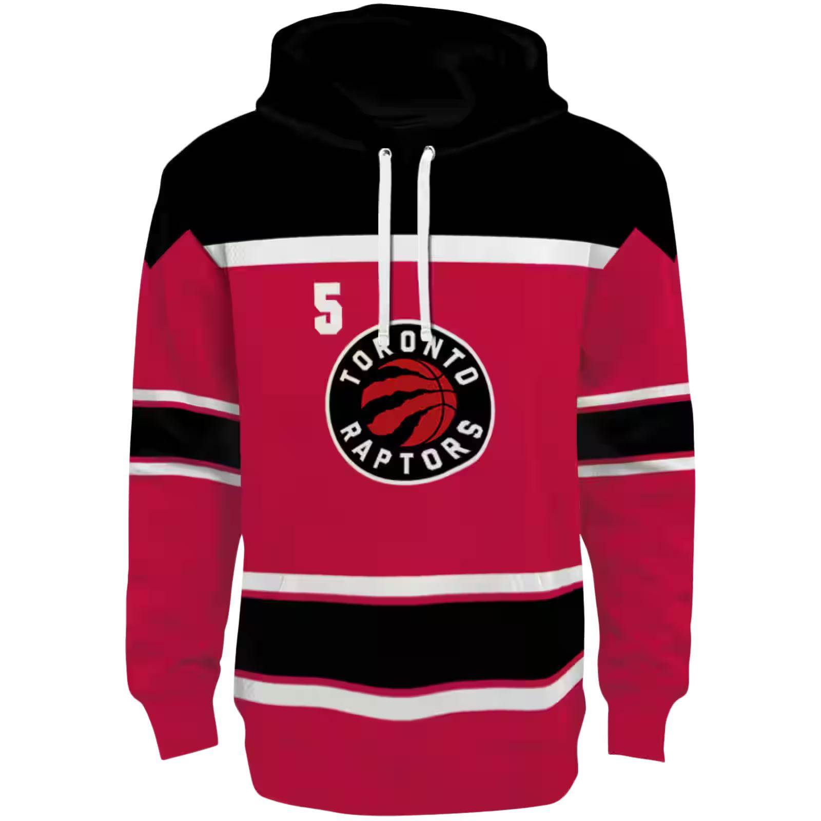 Personalized Toronto Raptors Striped Pattern Red Hoodie