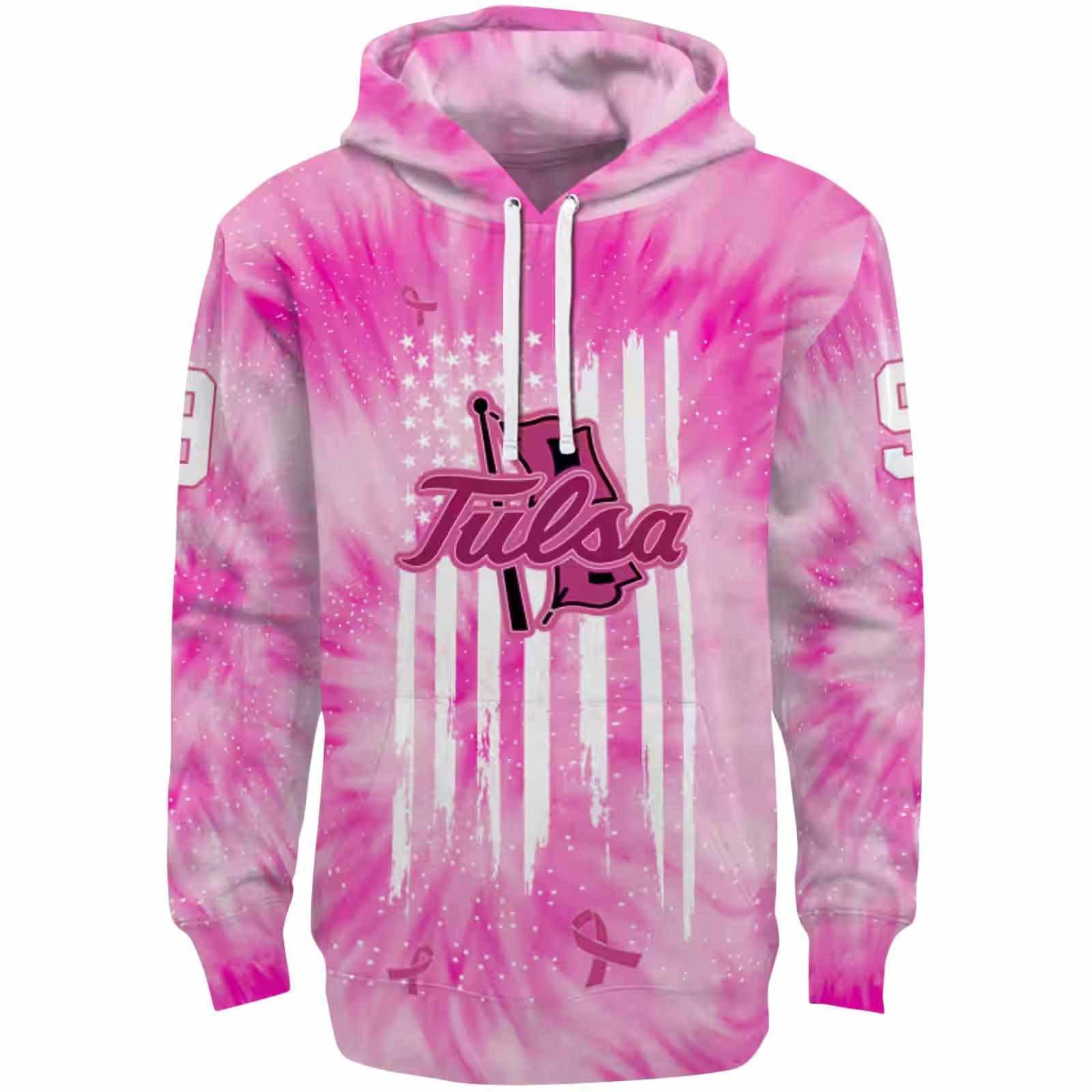 Personalized Tulsa Golden Hurricane Cancer Support Pink Hoodie