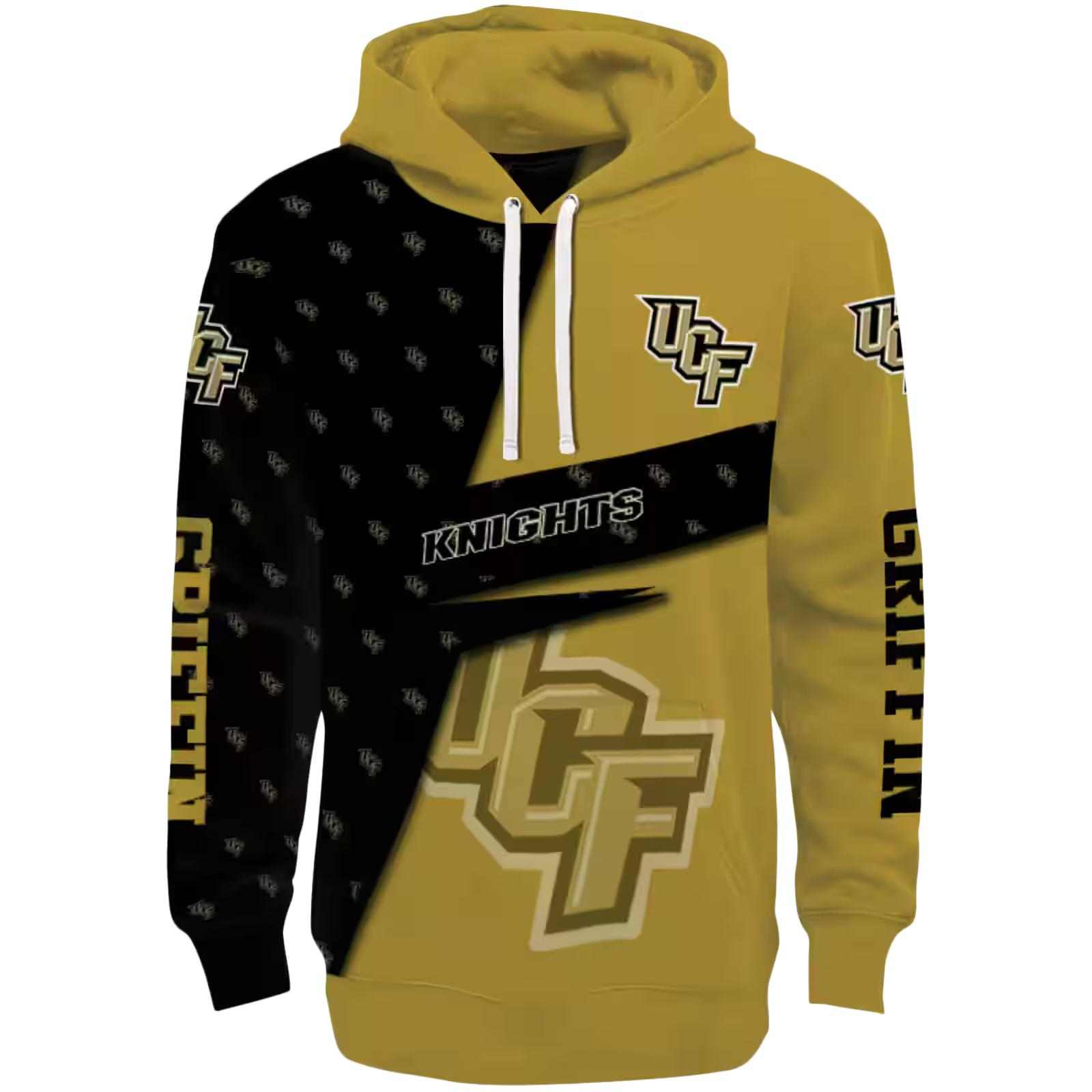 Personalized UCF Knights Abstract Shape Gold Hoodie