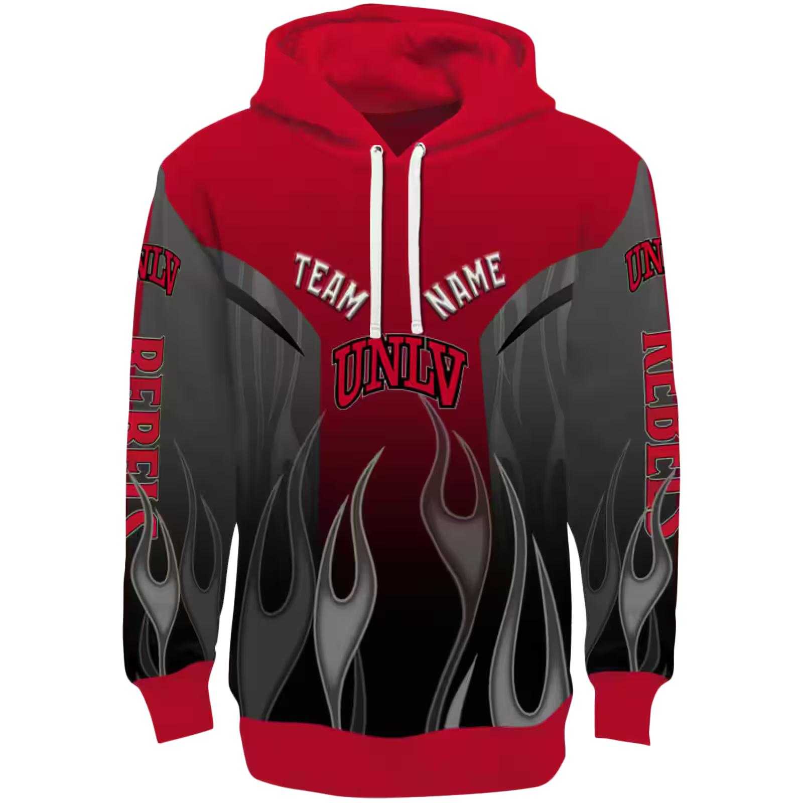 Personalized UNLV Rebels Flame Design Red Hoodie