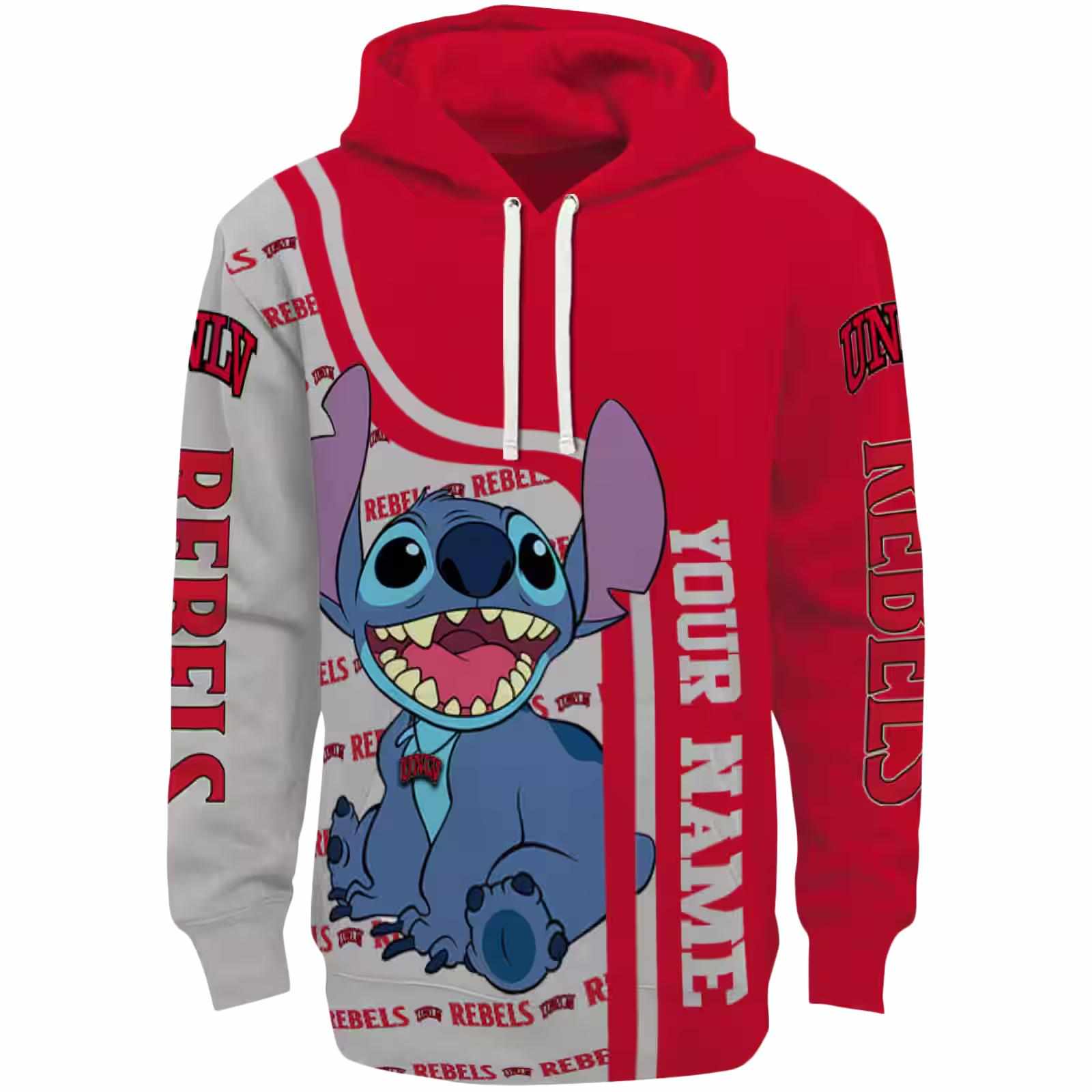 Personalized UNLV Rebels Stitch Red Hoodie