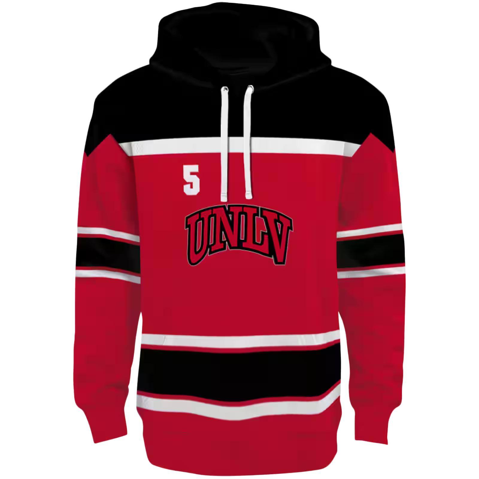 Personalized UNLV Rebels Striped Pattern Red Hoodie