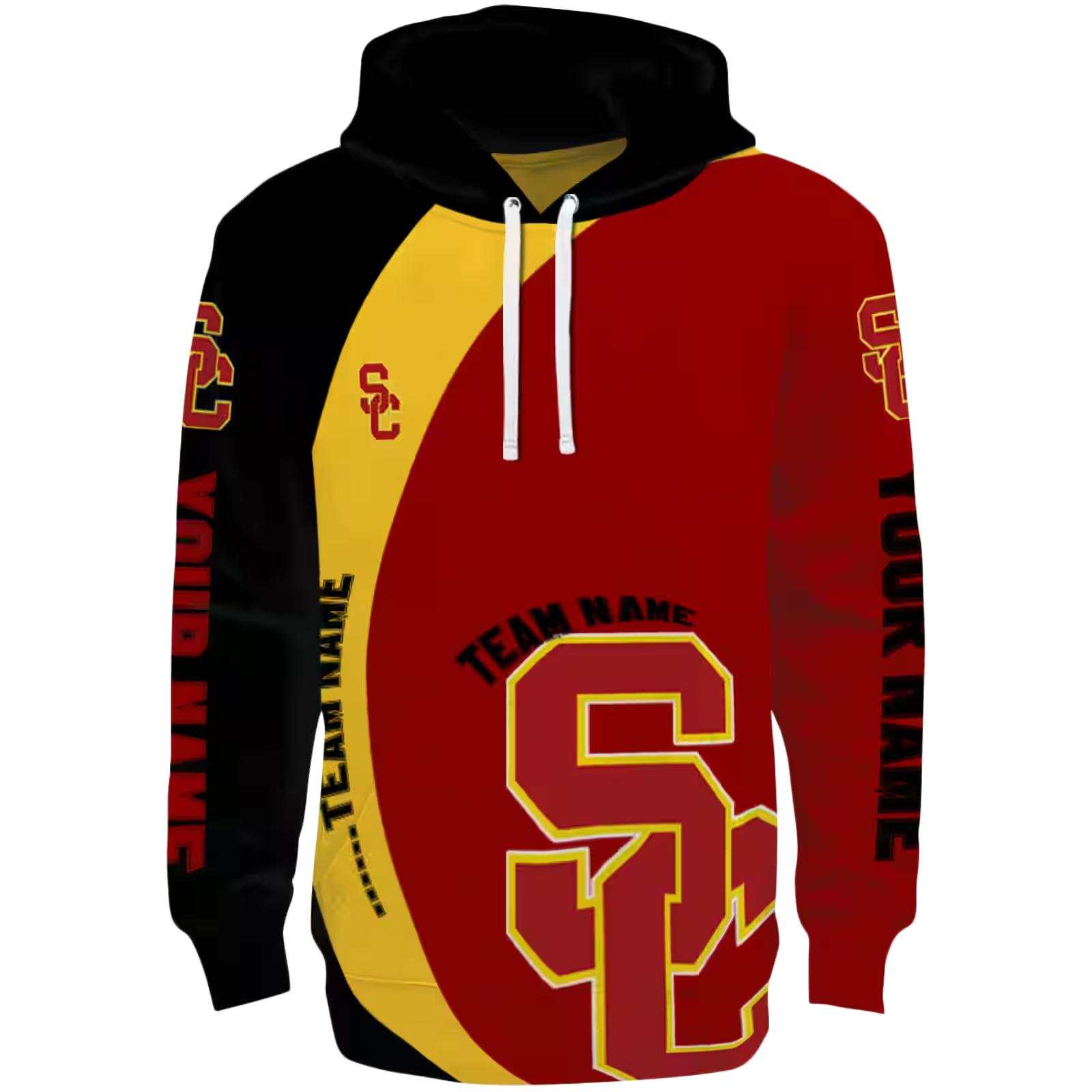 Personalized USC Trojans Minimalist Design Red Black Hoodie