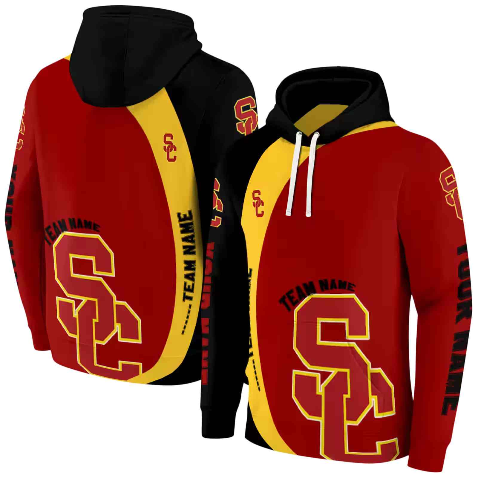 personalized usc trojans minimalist design red black hoodie fashion forward