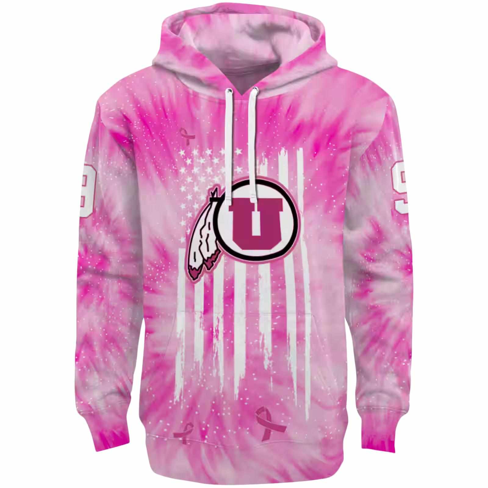 Personalized Utah Utes Cancer Support Pink Hoodie