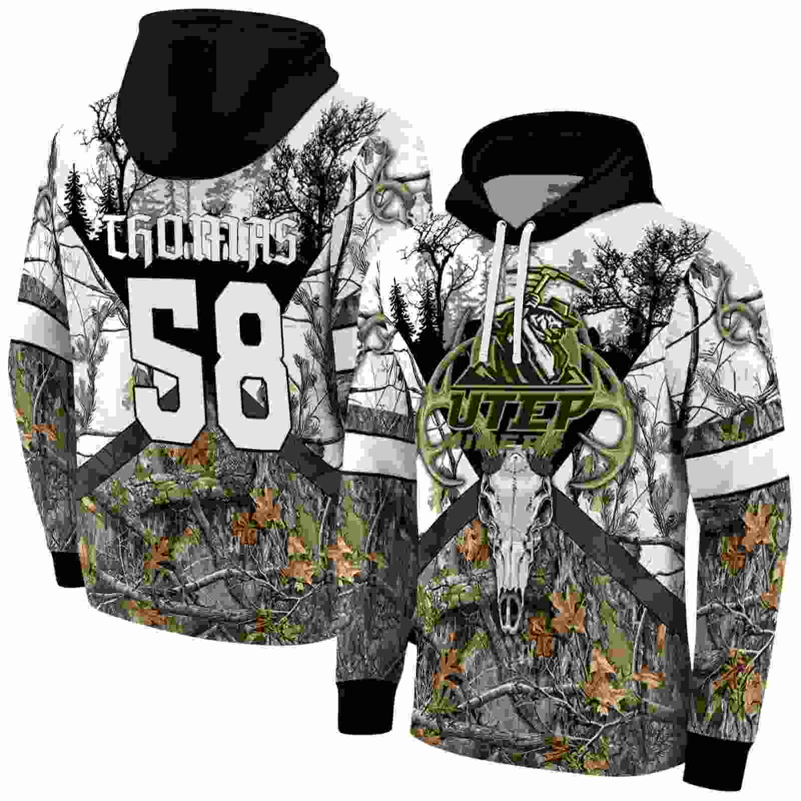 personalized utep miners forest silhouette hoodie fashion forward