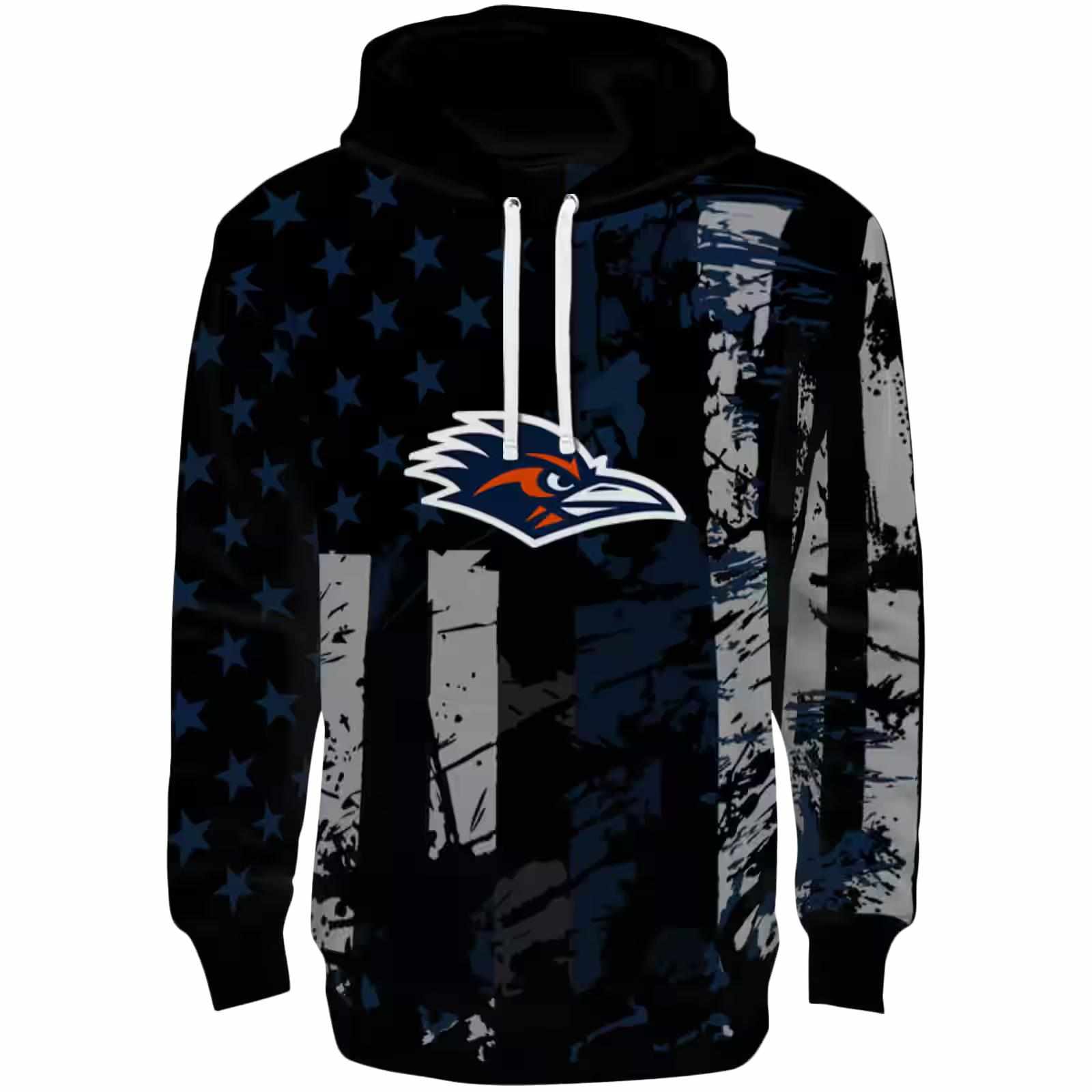 Personalized UTSA Roadrunners Distressed Flag Orange Black Hoodie