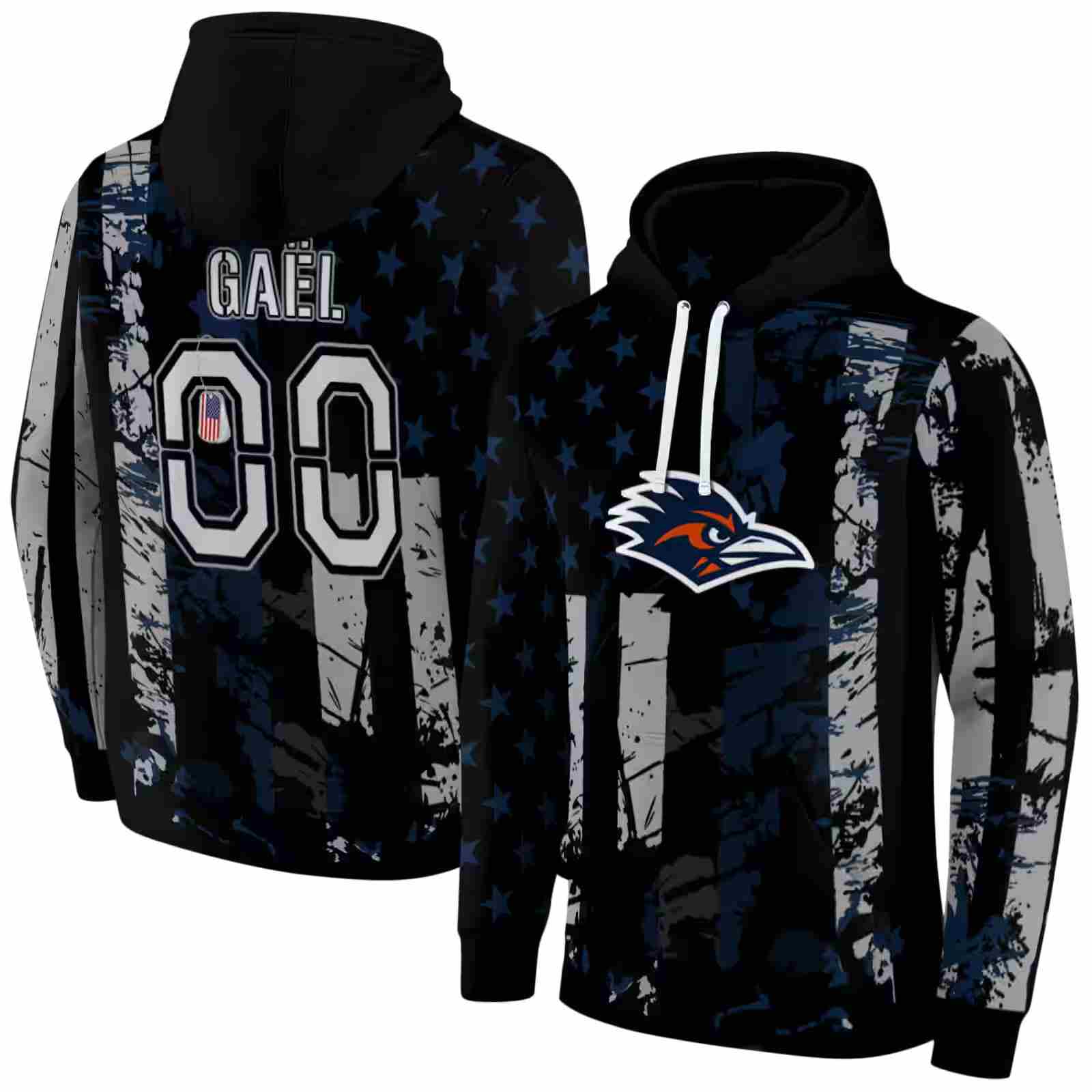 personalized utsa roadrunners distressed flag orange black hoodie fashion forward