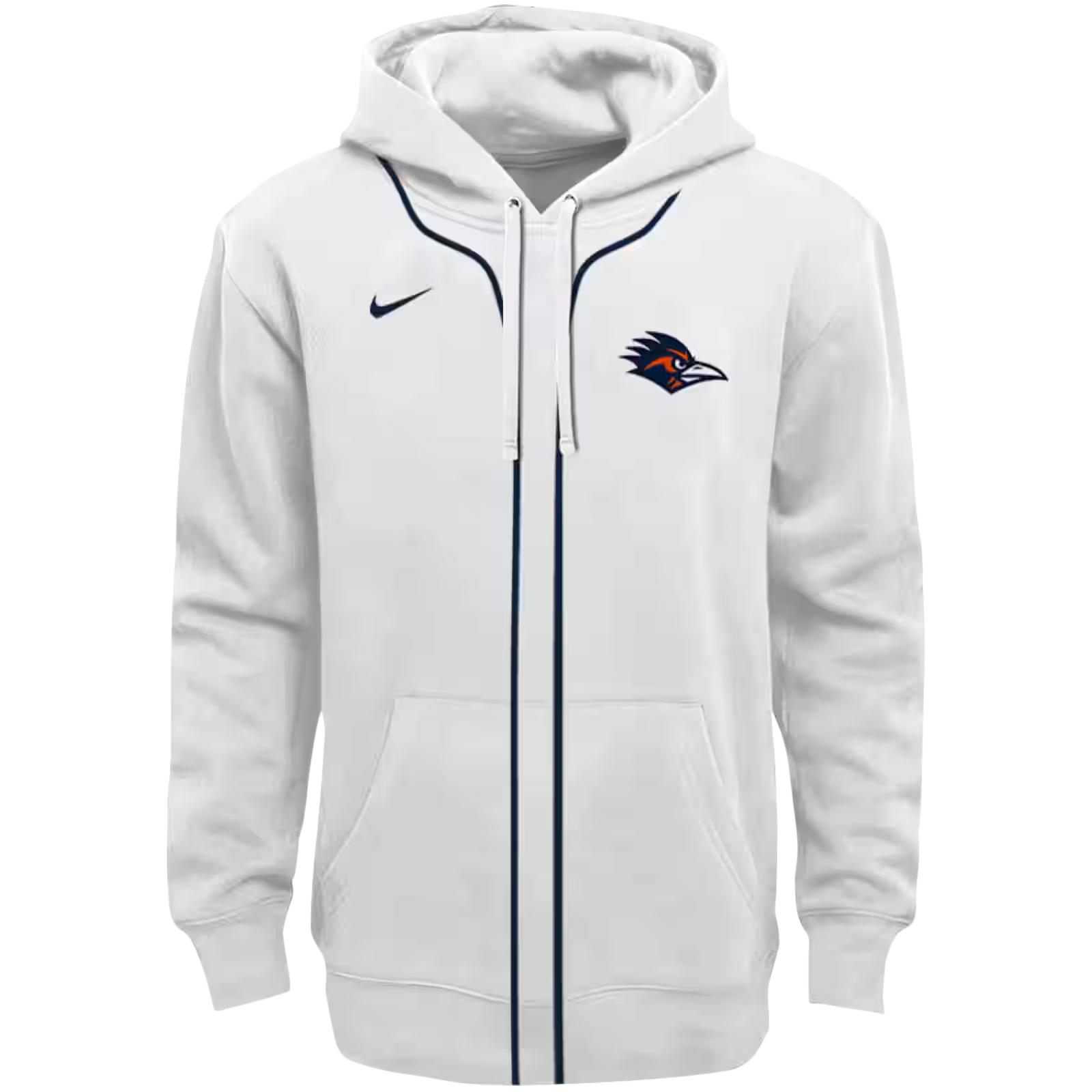 Personalized UTSA Roadrunners Sporty Stripe White Hoodie