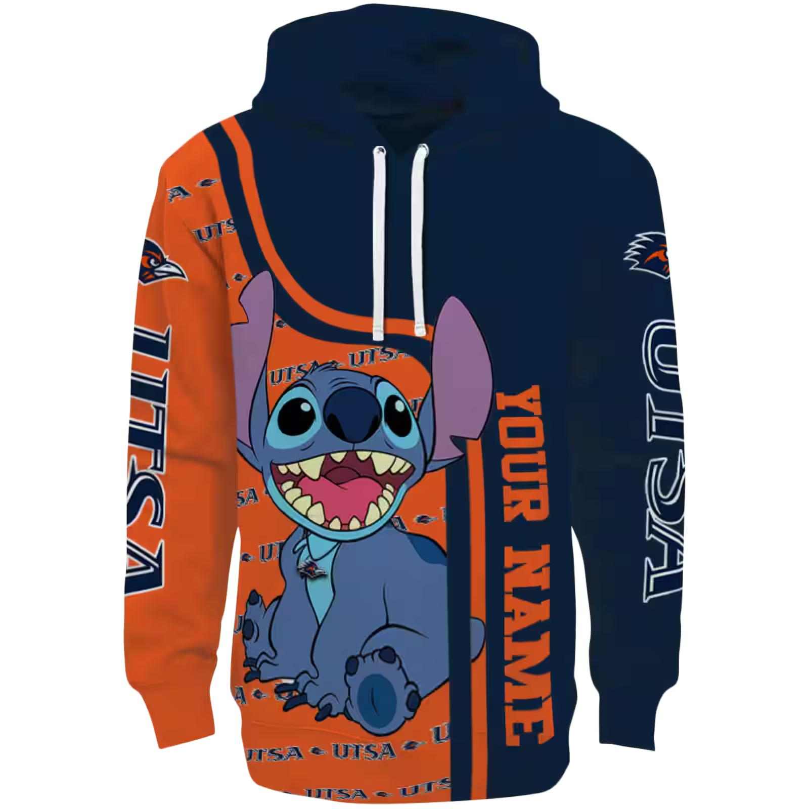 Personalized UTSA Roadrunners Stitch Orange Hoodie