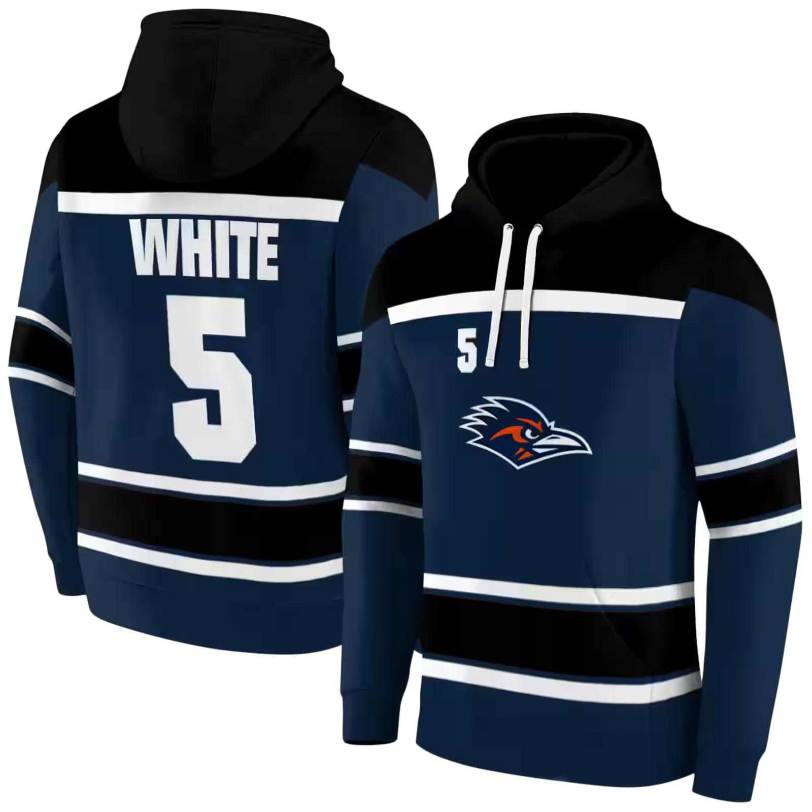 personalized utsa roadrunners striped pattern orange hoodie fashion forward