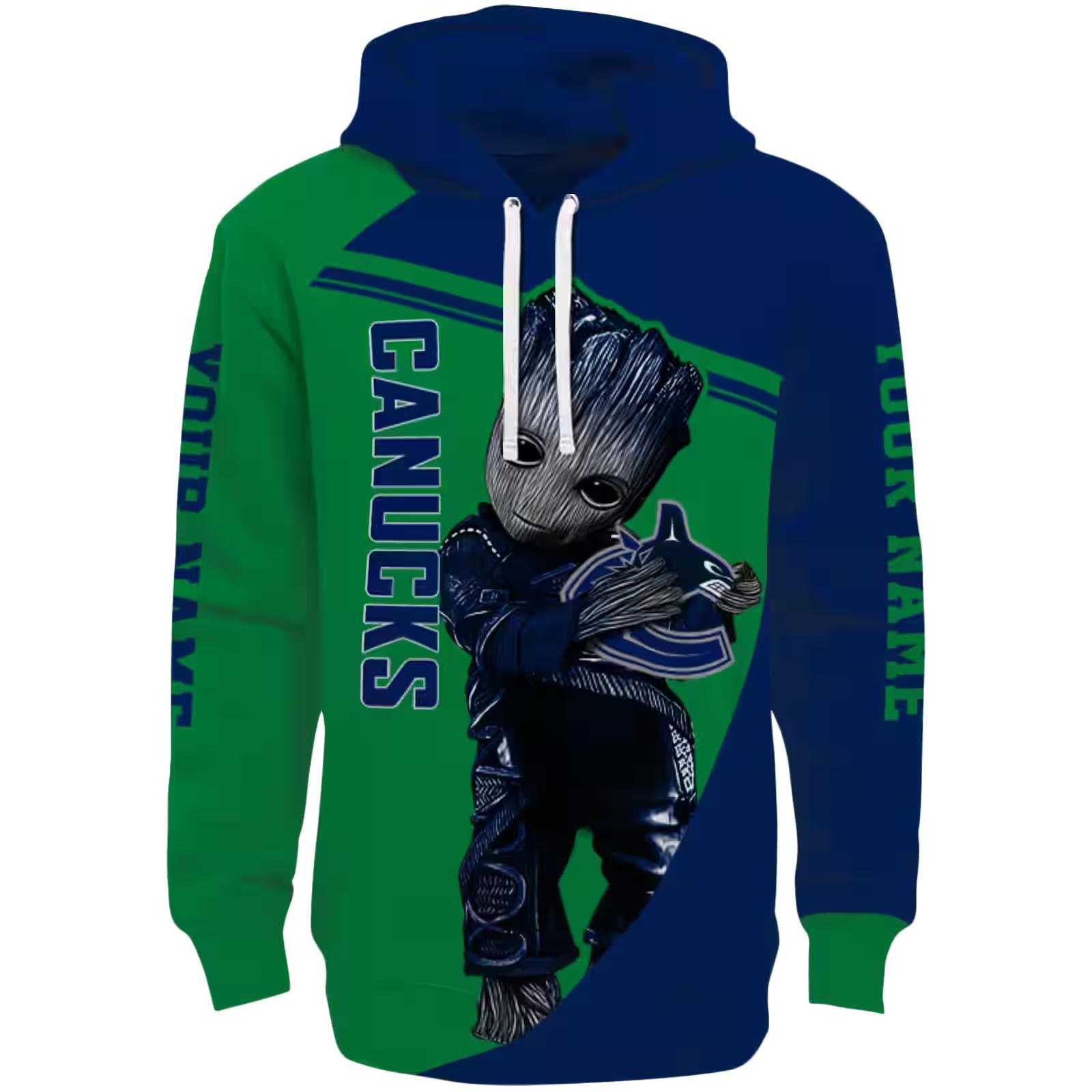 Personalized Vancouver Canucks Groot Blue Hoodie