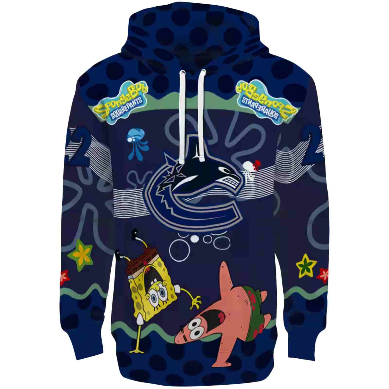 Personalized Vancouver Canucks Spongebob Patrick Star Blue Navy Hoodie