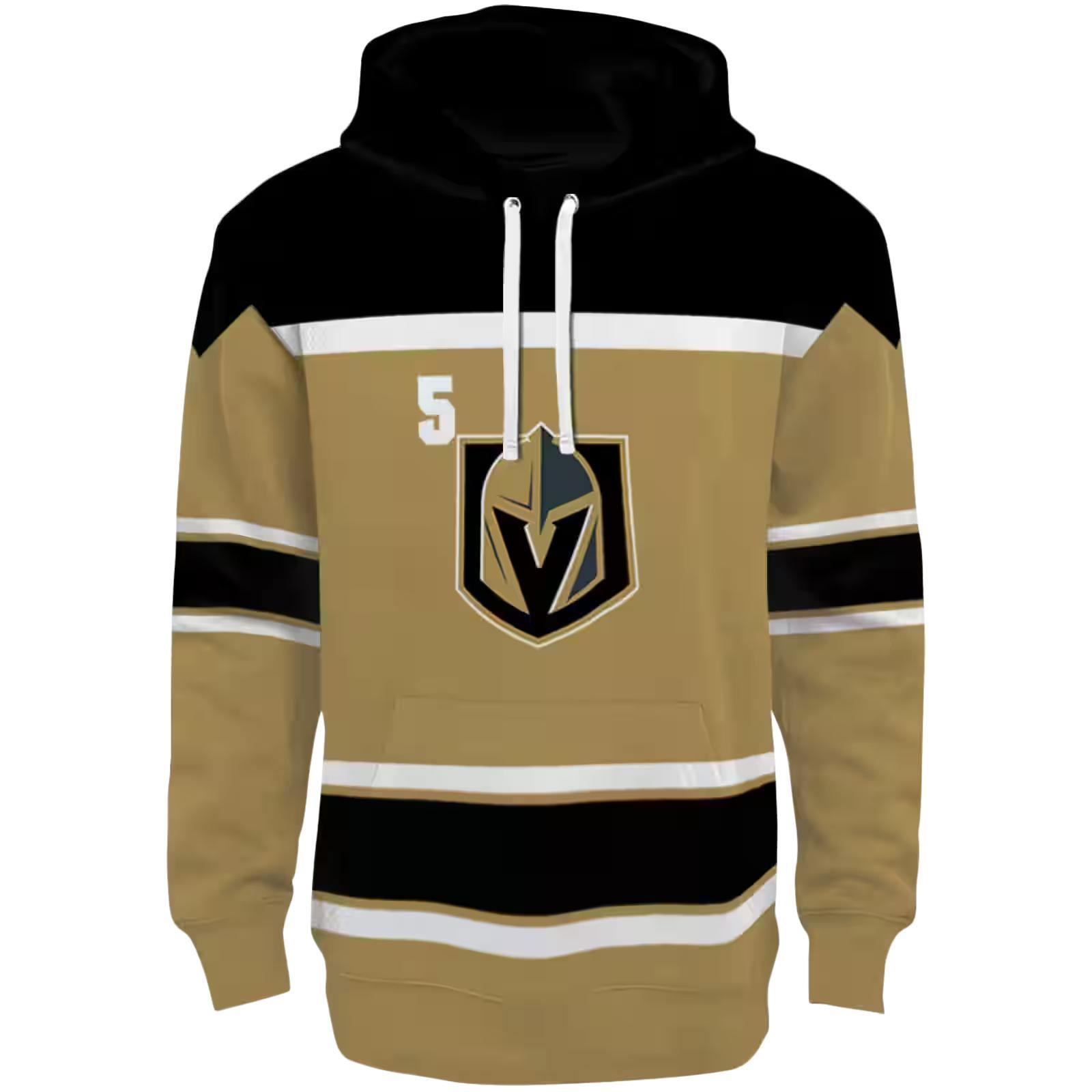 Personalized Vegas Golden Knights Striped Pattern Tan Hoodie