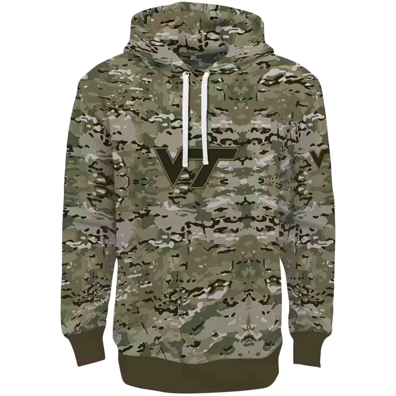 Personalized Virginia Tech Hokies Military Style Hoodie