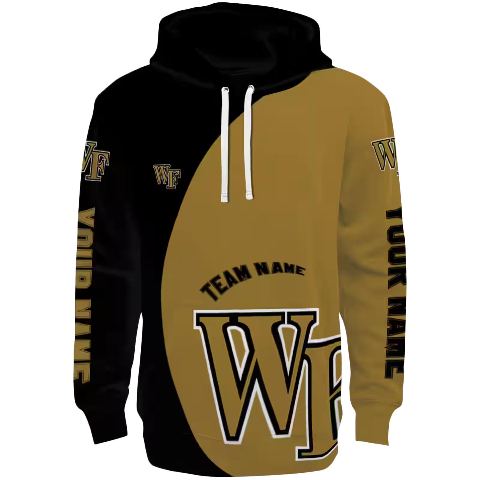 Personalized Wake Forest Demon Deacons Minimalist Design Gold Black Hoodie