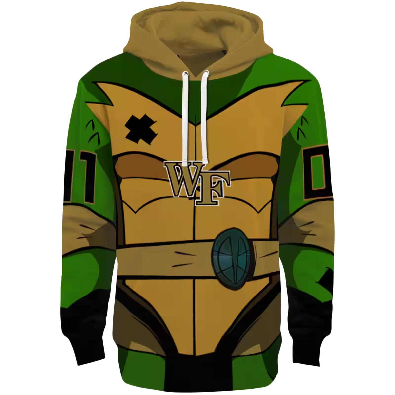 Personalized Wake Forest Demon Deacons Superhero Armor Gold Green Hoodie