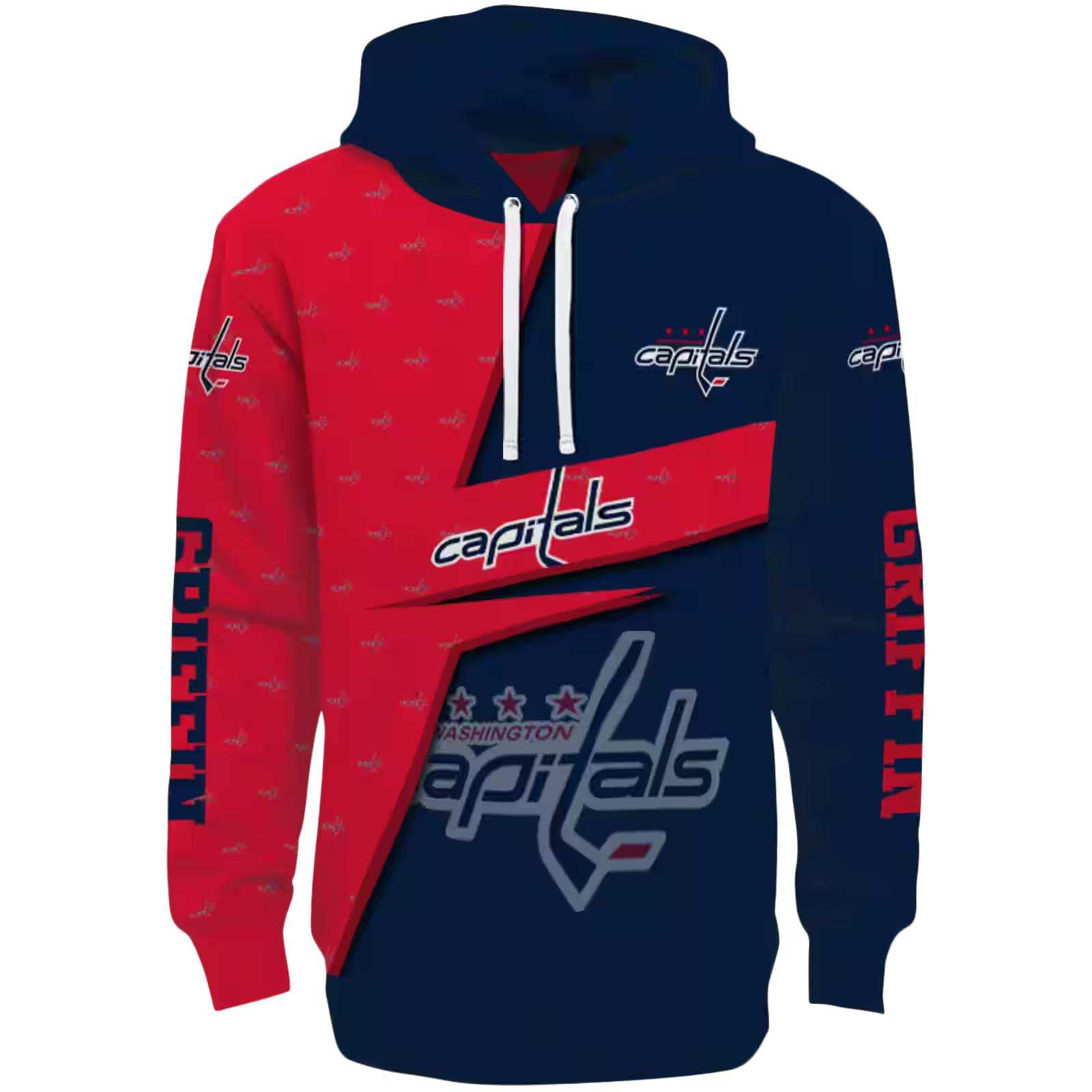 Personalized Washington Capitals Abstract Shape Blue Hoodie