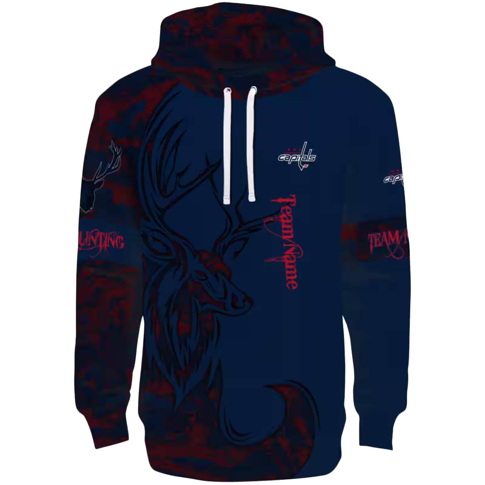 Personalized Washington Capitals Deer Silhouette Blue Hoodie