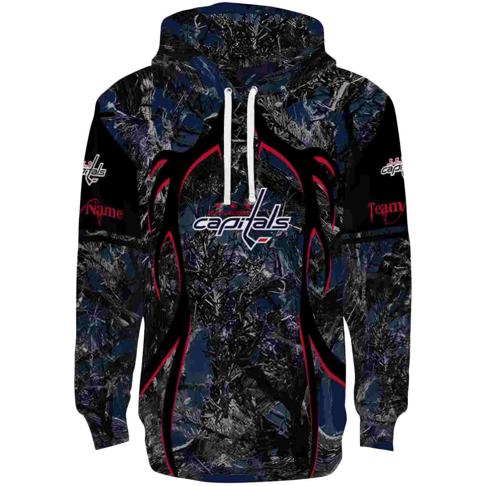 Personalized Washington Capitals Hunting Theme Blue Black Hoodie