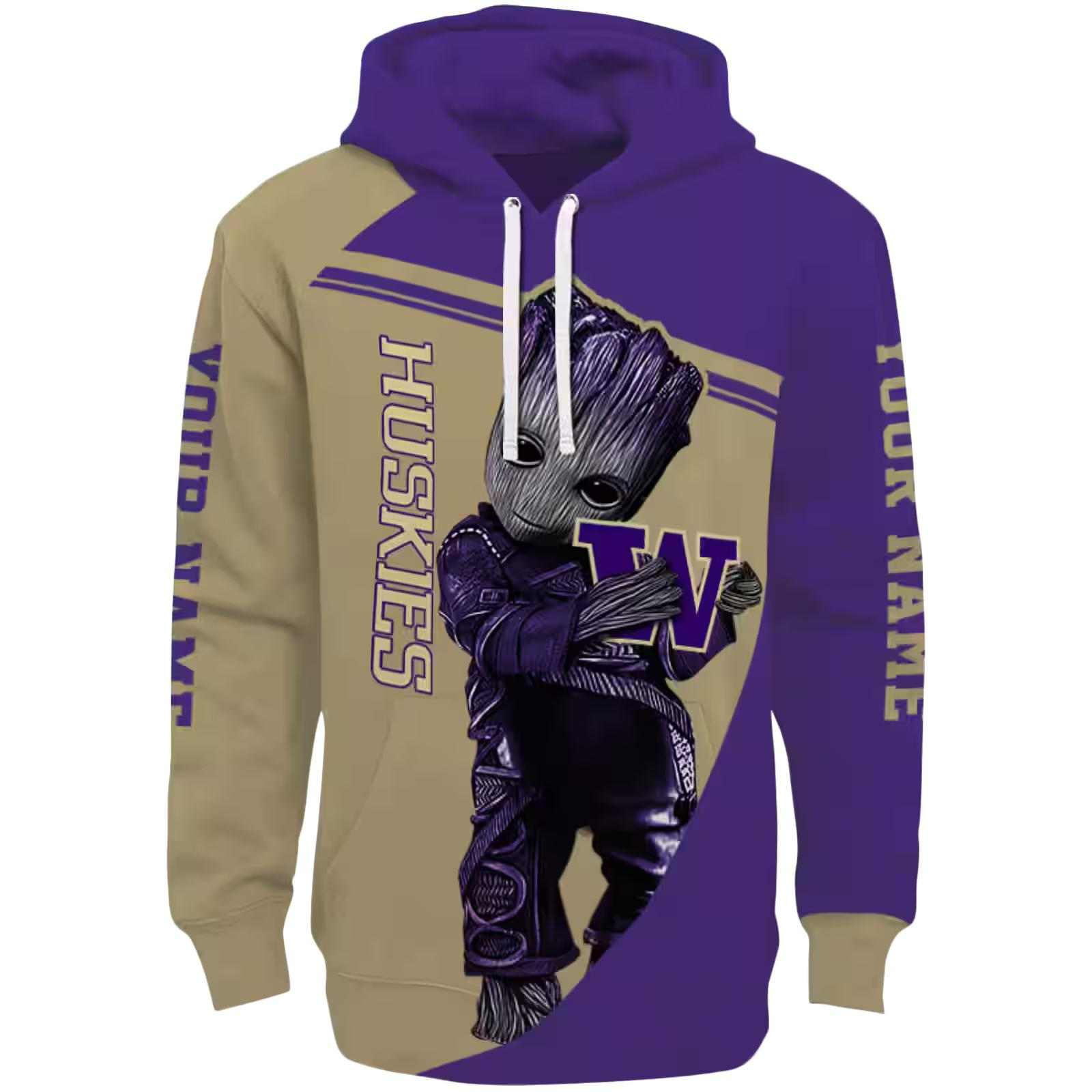 Personalized Washington Huskies Groot Purple Hoodie