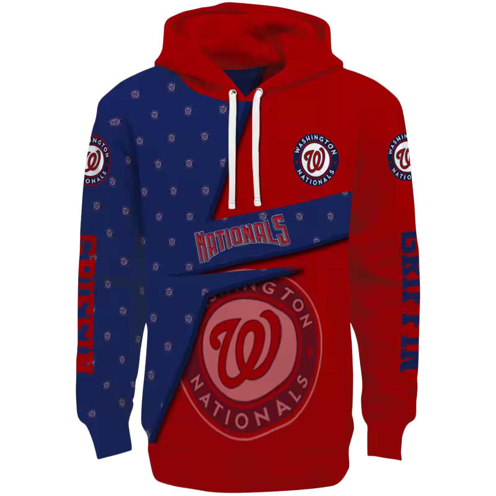 Personalized Washington Nationals Abstract Shape Red Hoodie