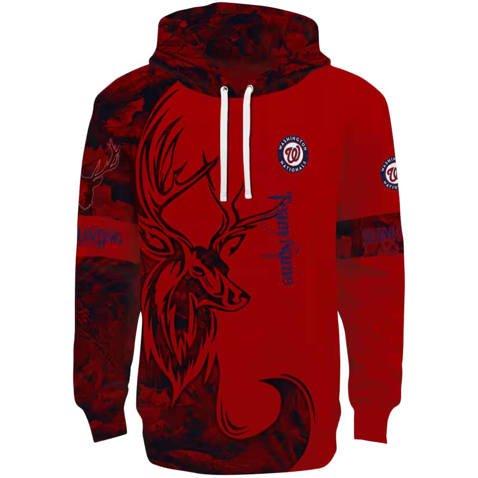 Personalized Washington Nationals Deer Silhouette Red Hoodie