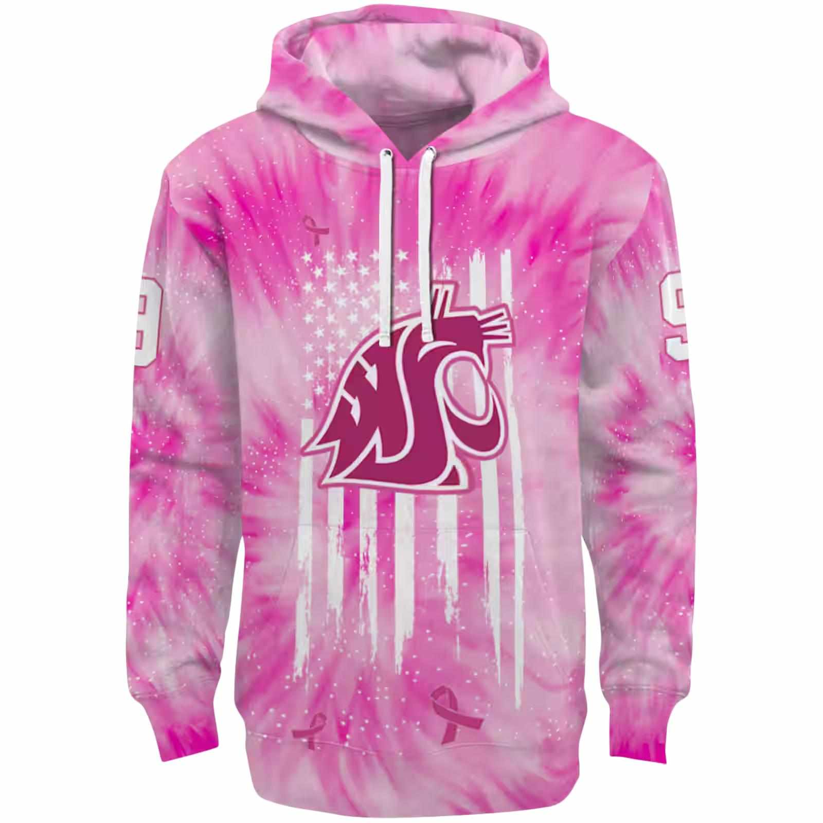 Personalized Washington State Cougars Cancer Support Pink Hoodie