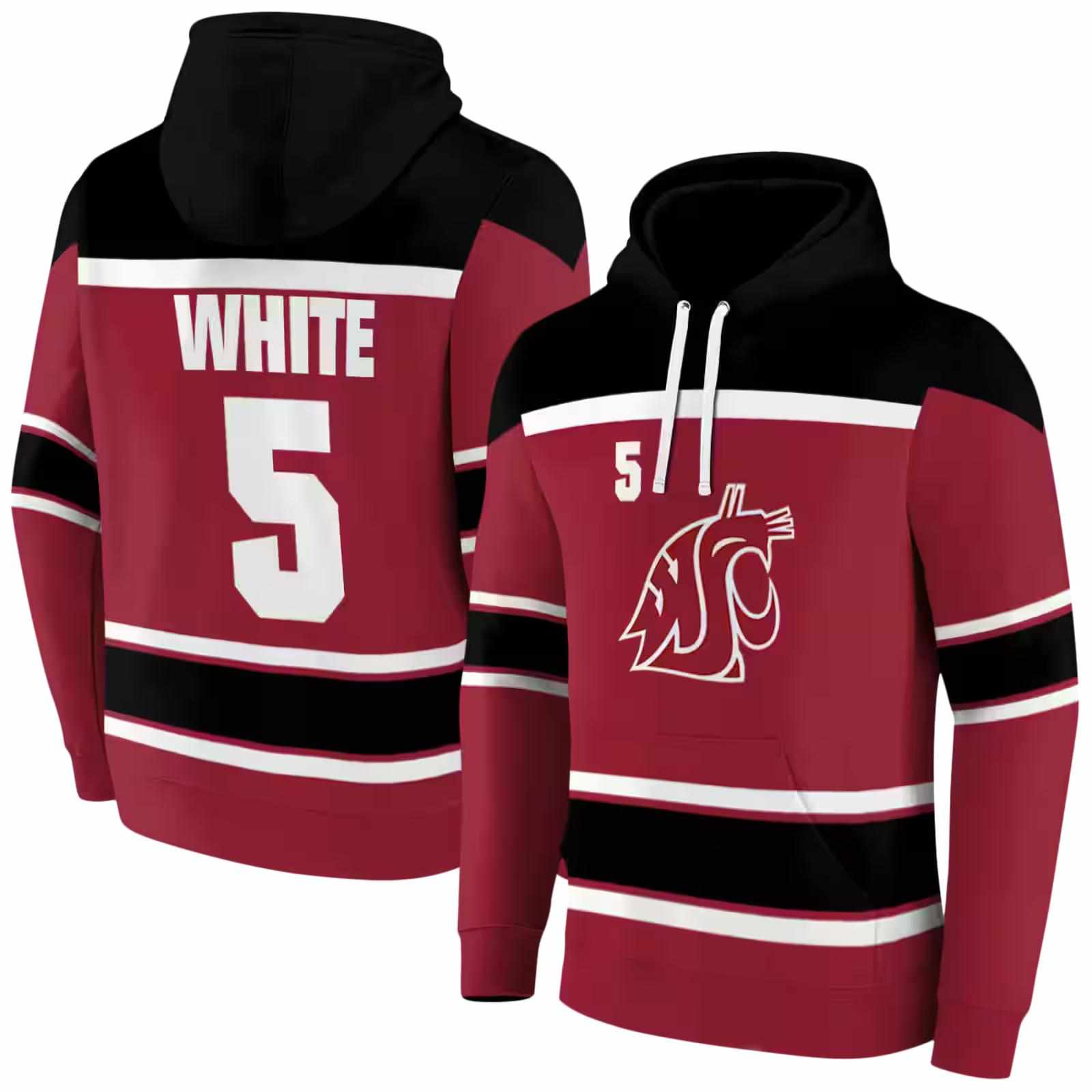 personalized washington state cougars striped pattern crimson hoodie fashion forward