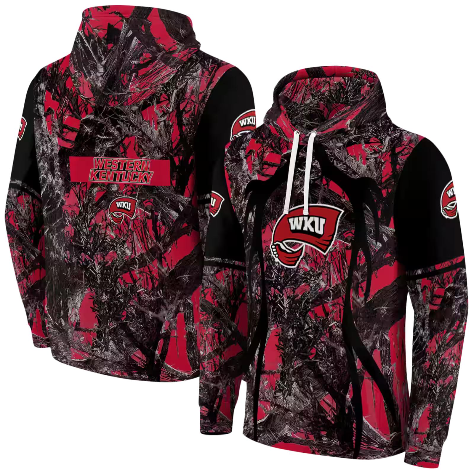 personalized western kentucky hilltoppers hunting theme red black hoodie fashion forward