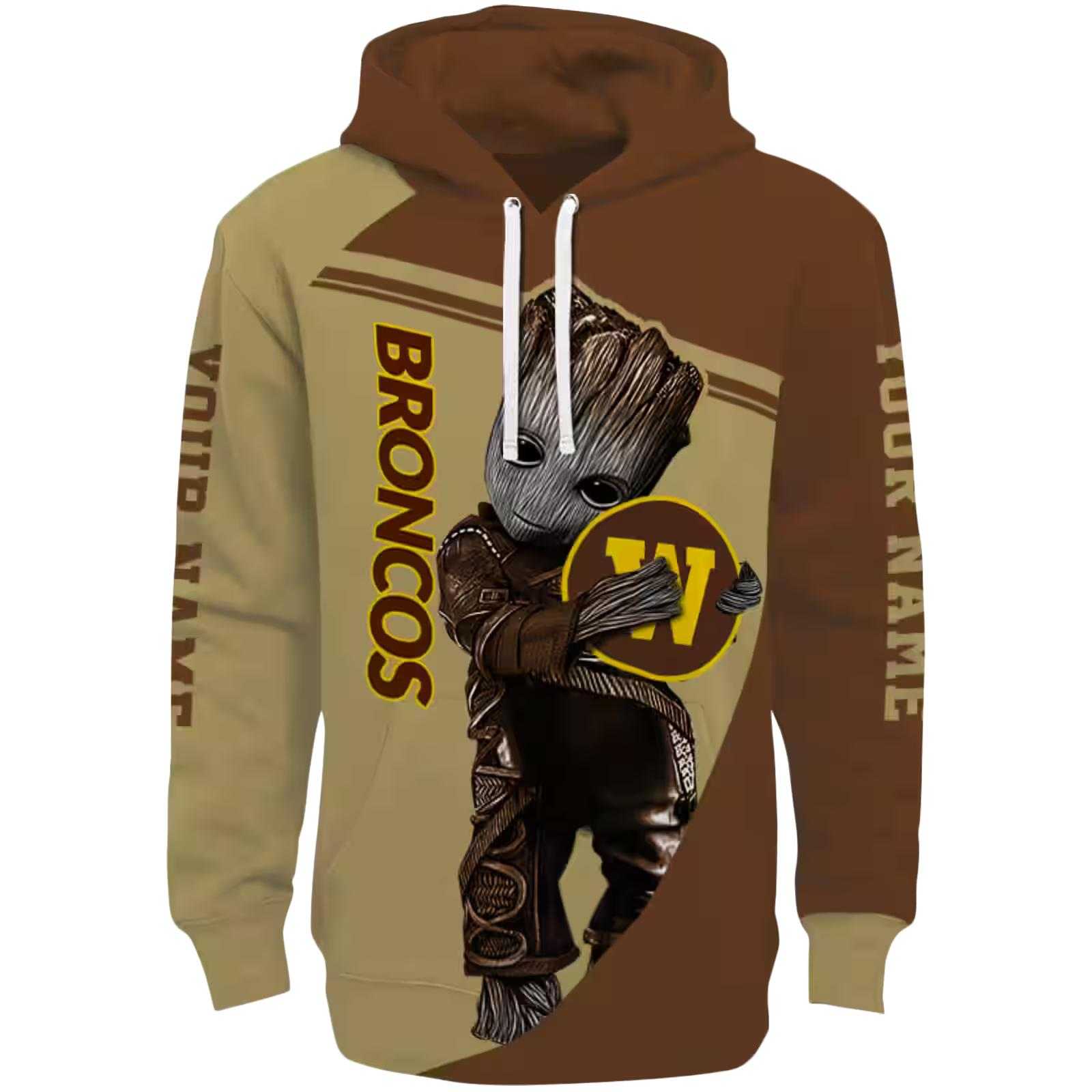 Personalized Western Michigan Broncos Groot Brown Hoodie