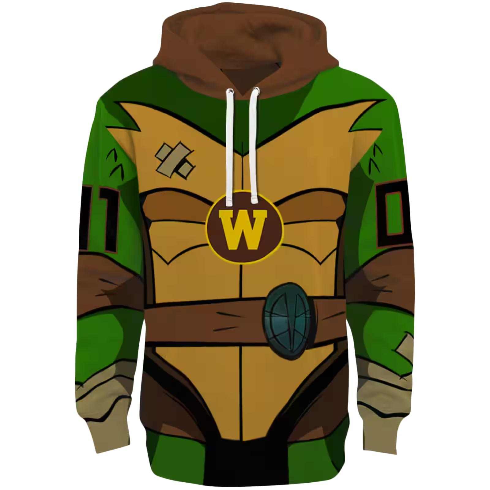 Personalized Western Michigan Broncos Superhero Armor Brown Green Hoodie