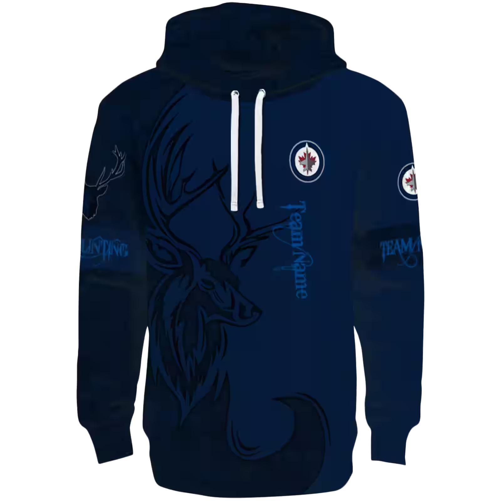 Personalized Winnipeg Jets Deer Silhouette Blue Hoodie