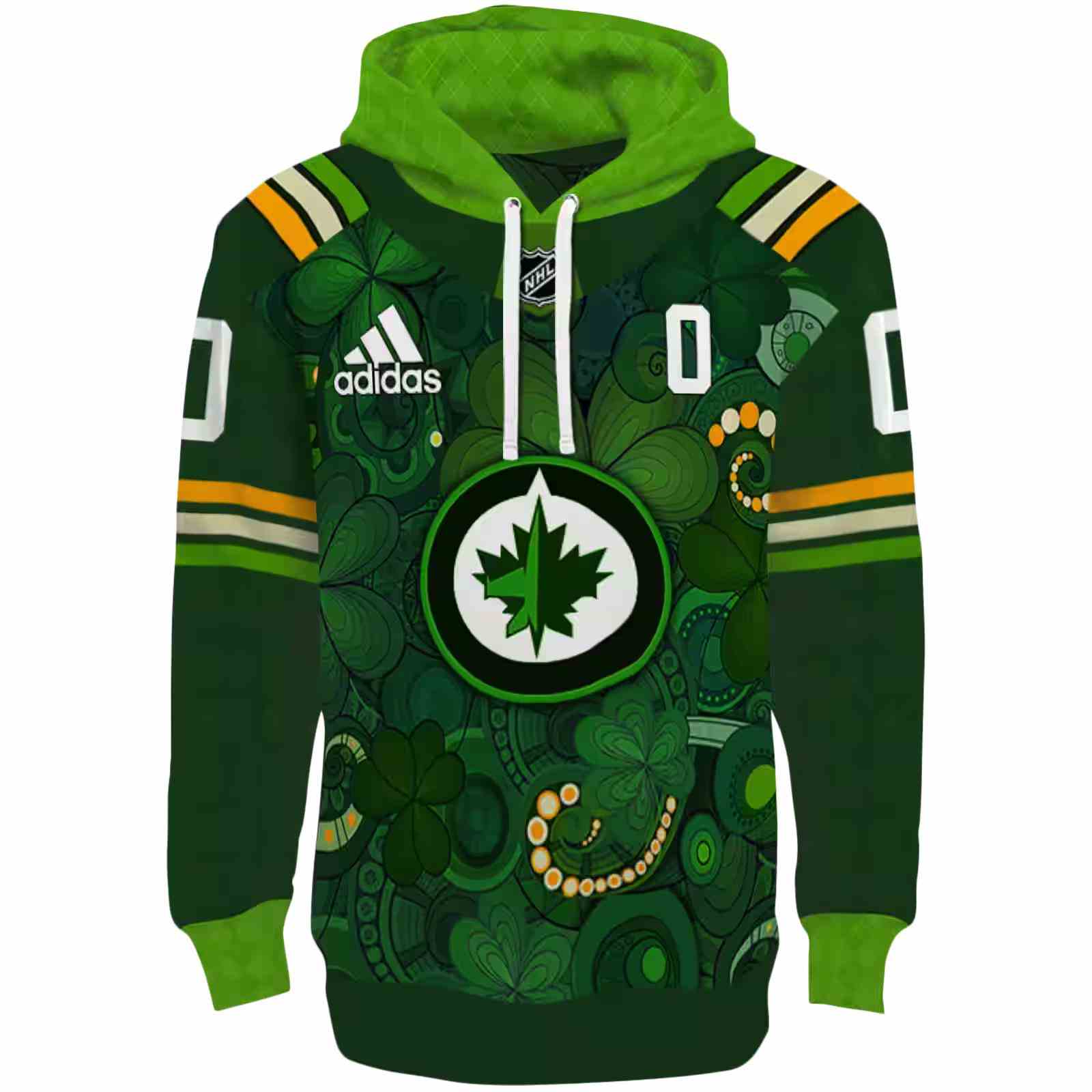 Personalized Winnipeg Jets Shamrock Theme Green Hoodie