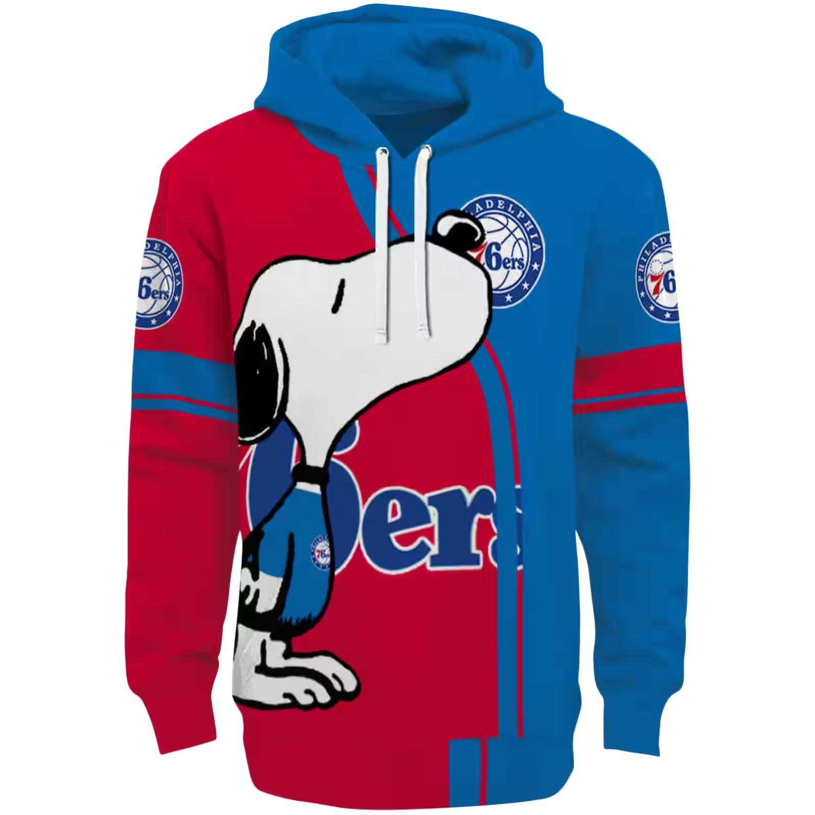 Philadelphia 76ers Playful Snoopy Blue Hoodie