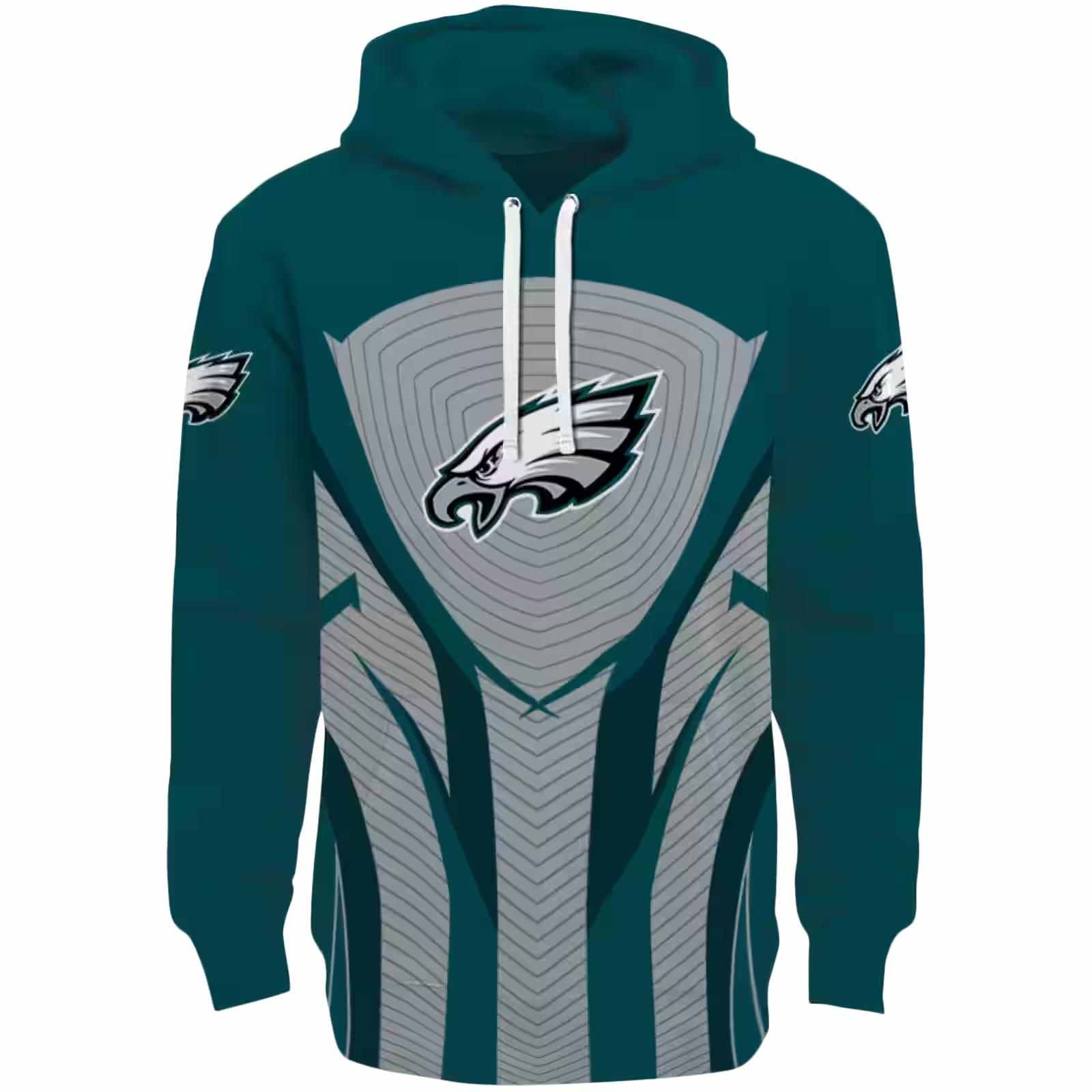 Philadelphia Eagles Concentric Lines Green Black Hoodie