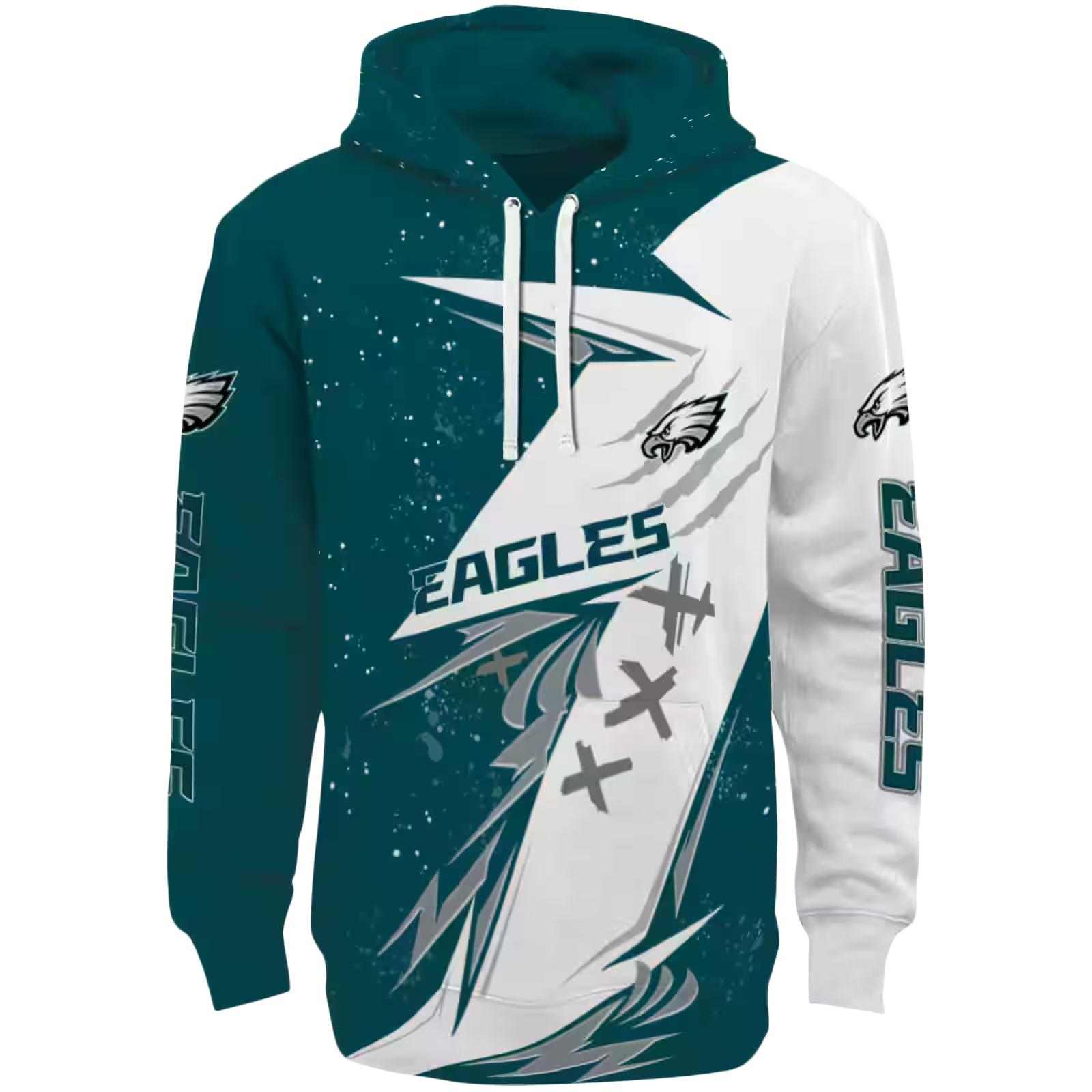 Philadelphia Eagles Dynamic Slash Green White Hoodie